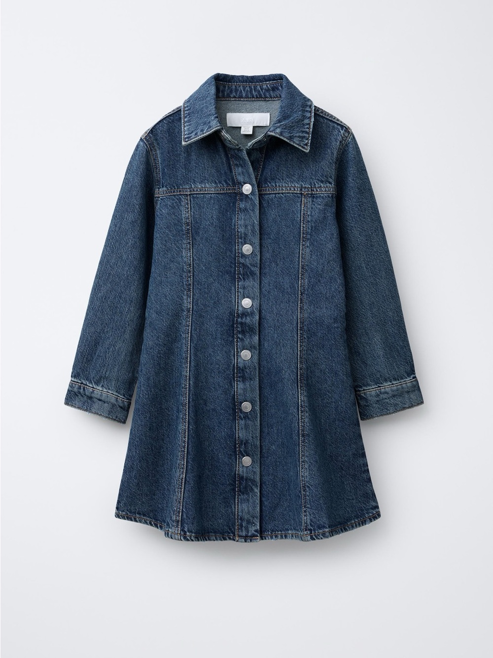 Zara Cut-Out Denim Dress Blue Kids Size 8-9 Years NEW